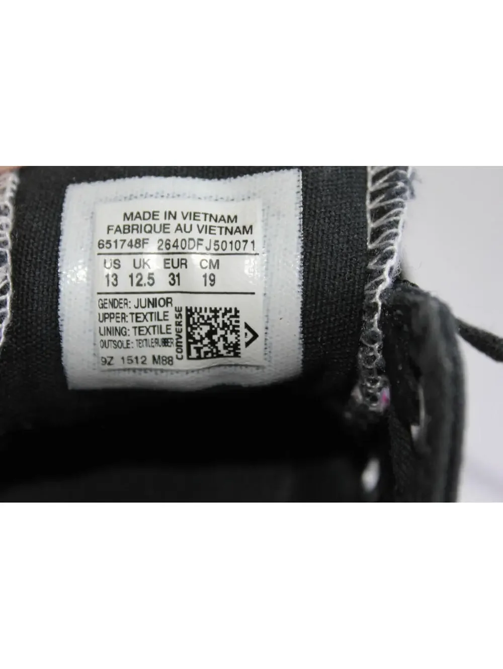 Converse Chuck Taylor Madison OX 651748F Pink Black Kids Sneakers Juniors US 13